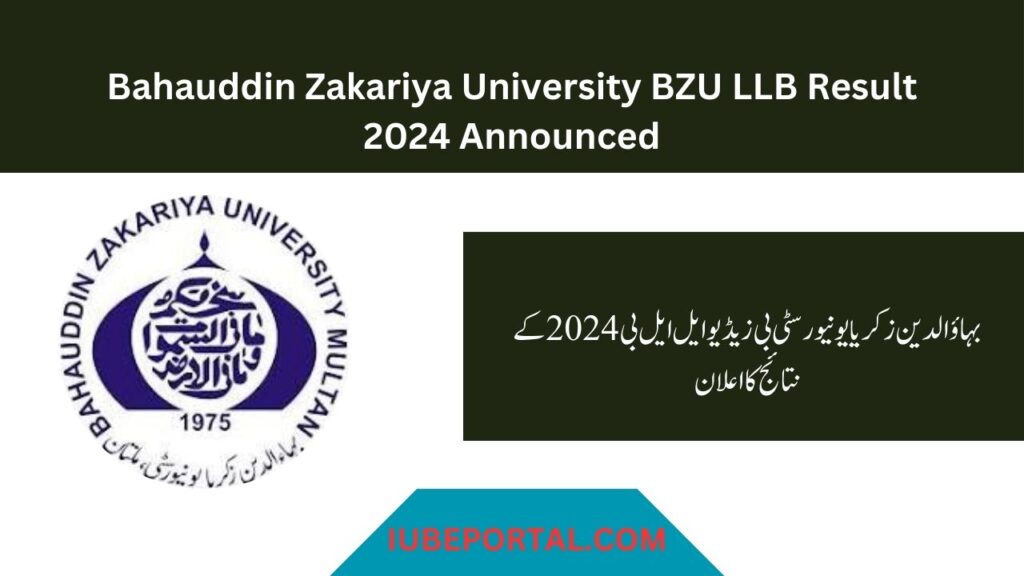 Bahauddin Zakariya University BZU LLB Result 2024 Announced